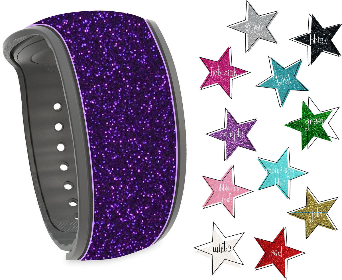Silver Glitter Snowflakes MagicBand Icon Stickers