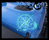 Ocean Compass Rose Vinyl Decal, Nautical Compass (Hood or Window)