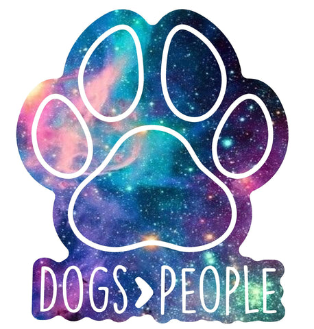 Dogs > People / Galaxy Pattern WaterProof Vinyl Sticker