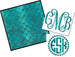 Mermaid Pattern  / 3" Tall Personalized Monogram Vinyl Decal Sticker