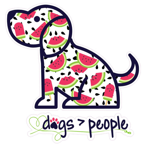 Dogs Over People Vinyl Sticker / Watermelon Summer WaterProof Vinyl Sticker