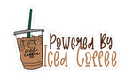 Powered By Iced Coffee WaterProof Vinyl Sticker