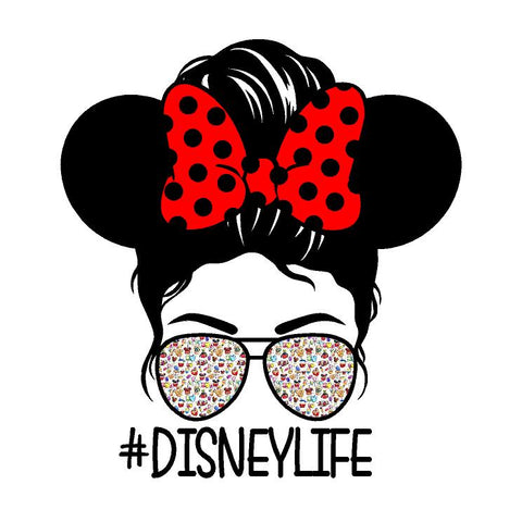 Disney Life / Messy Bun Decal - #disneylife Vinyl Decal Sticker