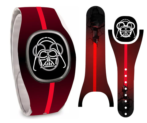 Red Lightsaber Warrior Wrap Magic Band + Skin Vinyl Decal Wrap Compatible with MagicBand+ (New 2022 Release)