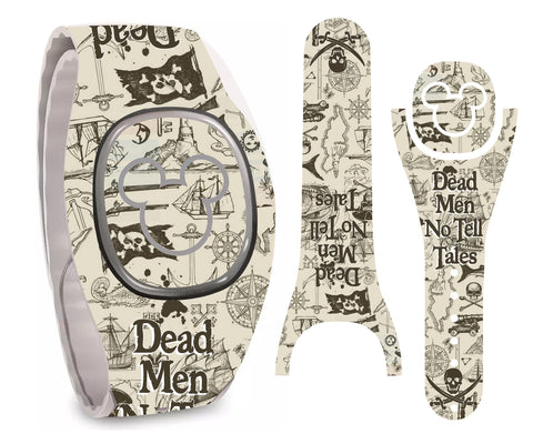 Dead Men Tell No Tales Wrap Magic Band + Skin Vinyl Decal Wrap Compatible with MagicBand+ (New 2022 Release)