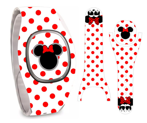 Queen Mouse & Polka Dots Wrap Magic Band + Skin Vinyl Decal Wrap Compatible with MagicBand+ (New 2022 Release)
