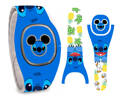Blue Pet Alien Wrap Magic Band + Skin Vinyl Decal Wrap Compatible with MagicBand+ (New 2022 Release)