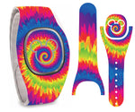 Spiral Tie Dye Wrap Magic Band + Skin Vinyl Decal Wrap Compatible with MagicBand+ (New 2022 Release)
