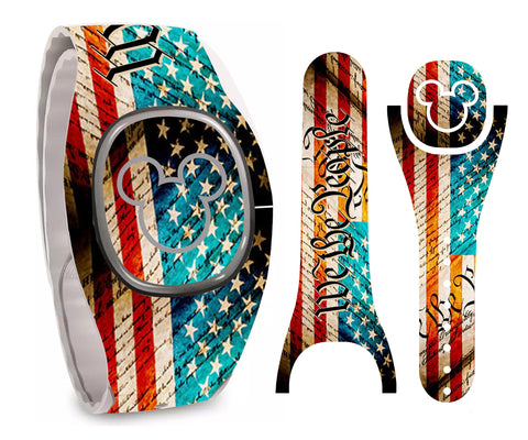 We the People Wrap Magic Band + Skin Vinyl Decal Wrap Compatible with MagicBand+ (New 2022 Release)