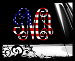 Monogram Decal - American Flag - America Stars and Stripes Proud Free Land