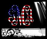 Monogram Decal - American Flag - America Stars and Stripes Proud Free Land