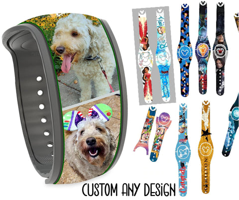 Create Your Own Pet OR ANY DESIGN Magic Band Skin| full band skin with full coverage center piece - Skin Vinyl Decal Wraps