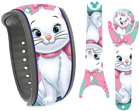 Purrty White-Furred Kitten Wrap Magic Band Skin Wrap Magic Band Skin Vinyl Decal Wrap Compatible with MagicBand 2