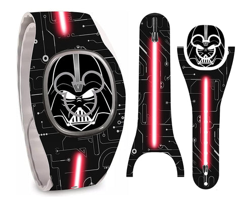 Red Lightsaber Warrior Wrap Magic Band + Skin Vinyl Decal Wrap Compatible with MagicBand+ (New 2022 Release)