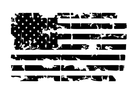 Distressed American Flag / Side Window / Vinyl Decal Sticker