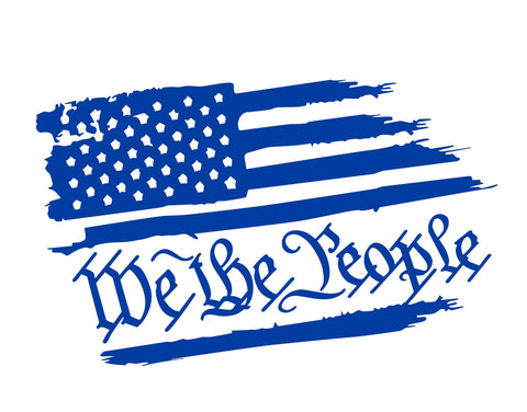 Distressed American Flag / We the People / Vinyl Decal Sticker