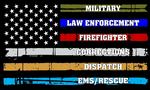 Thin Line; Support with Colored Ears - Magic Band Skin Vinyl Decal ~ Fire, Police, Military, Dispatch Corrections