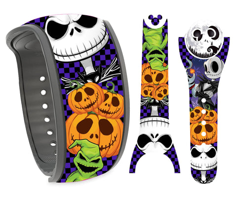 Pumpkin King Wrap Magic Band Decal Skin Sticker Compatible with The Disney MagicBand 2
