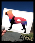 Pitbull, Mountians & Sunset WaterProof Vinyl Sticker