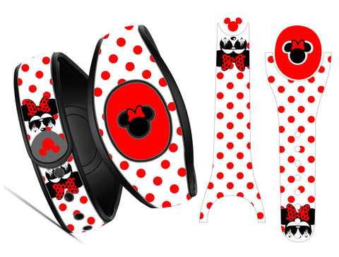 Polka Dot, Ms. Hollywood Mouse Skin Magic Band Vinyl Decal Wrap Skin Sticker Compatible with The Disney MagicBand 2