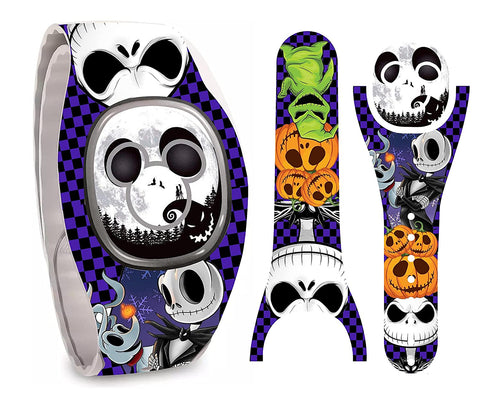 Pumpkin King + Dog Wrap Magic Band + Skin Vinyl Decal Wrap Compatible with MagicBand+ (New 2022 Release)
