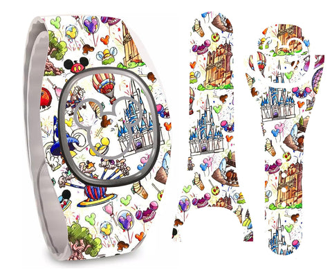 Thrilling Rides Magic Band + Skin Vinyl Decal Wrap Compatible with MagicBand+ (New 2022 Release)
