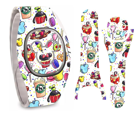 Yummy Snacks Magic Band + Skin Vinyl Decal Wrap Compatible with MagicBand+ (New 2022 Release)