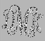 Gray Scale Leopard Vinyl Monogram