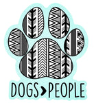 Dogs > People / Aztec Pattern WaterProof Vinyl Sticker