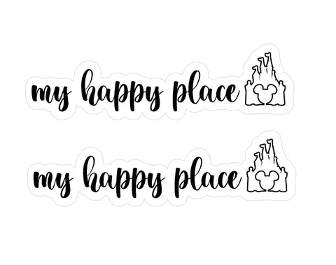 (Set of 2) My Happy Place | Castle Sticker WaterProof Vinyl Sticker